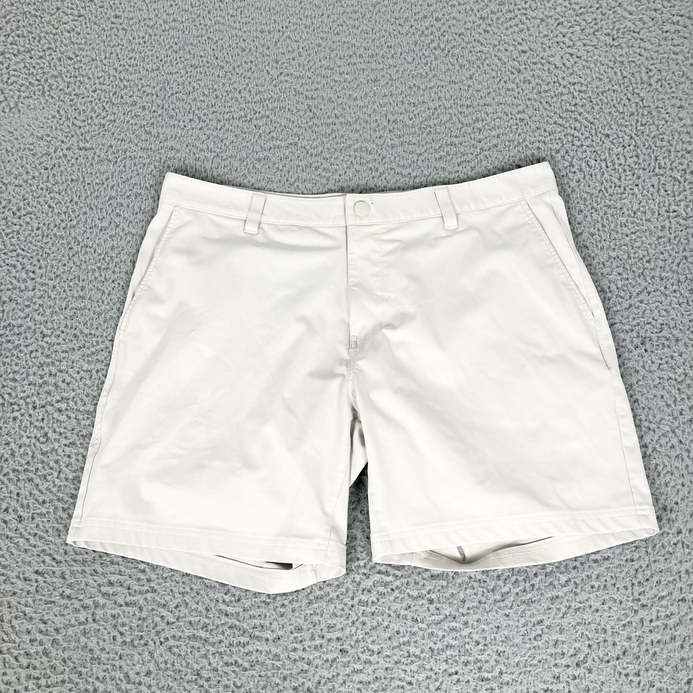Rhone Shorts Mens 36 White  Performance Chino Microfiber Zip Fly Casual Summer